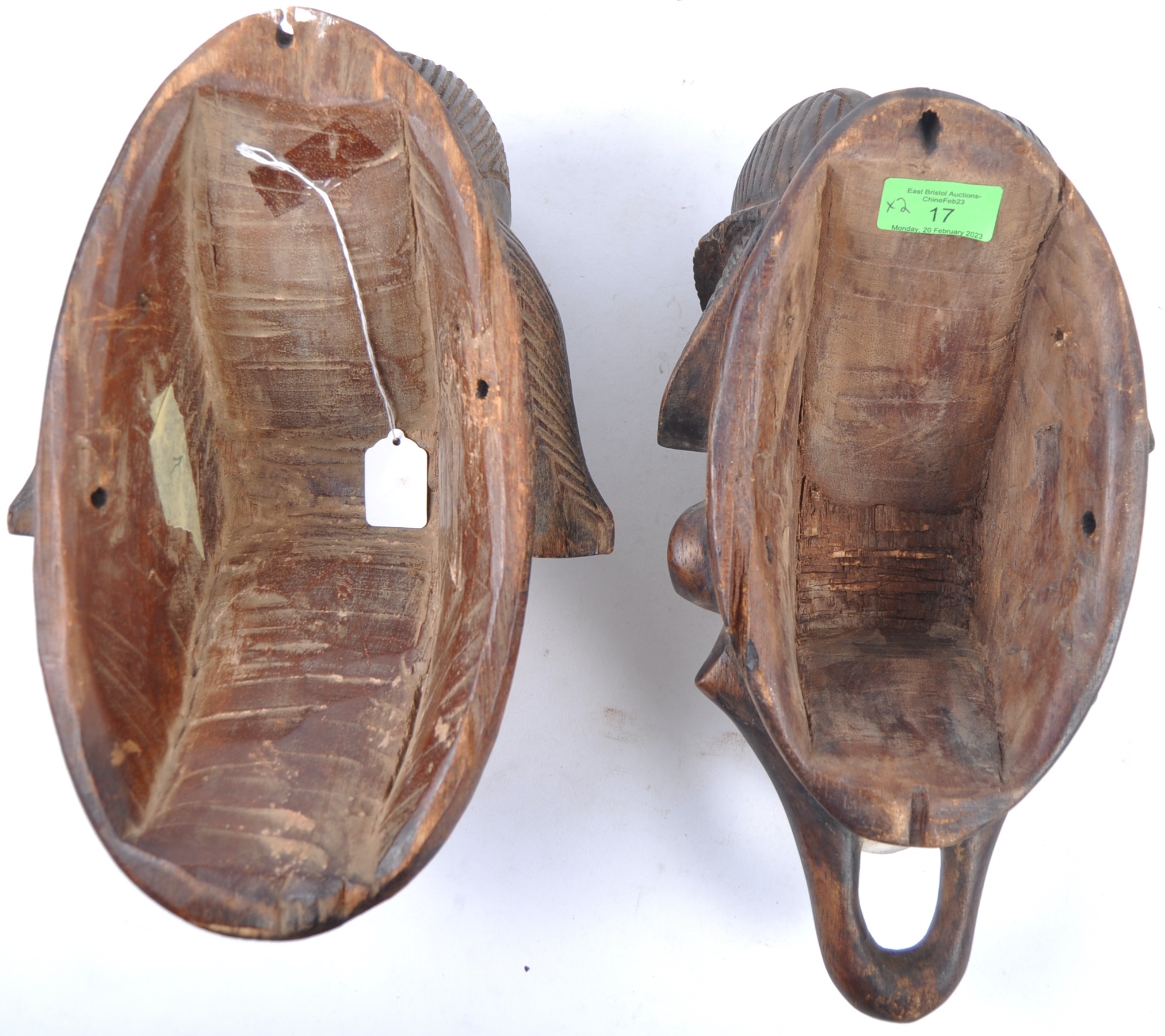 TWO AFRICAN TRIBAL PUNU LUMBO MOURNING MASKS - Image 9 of 9