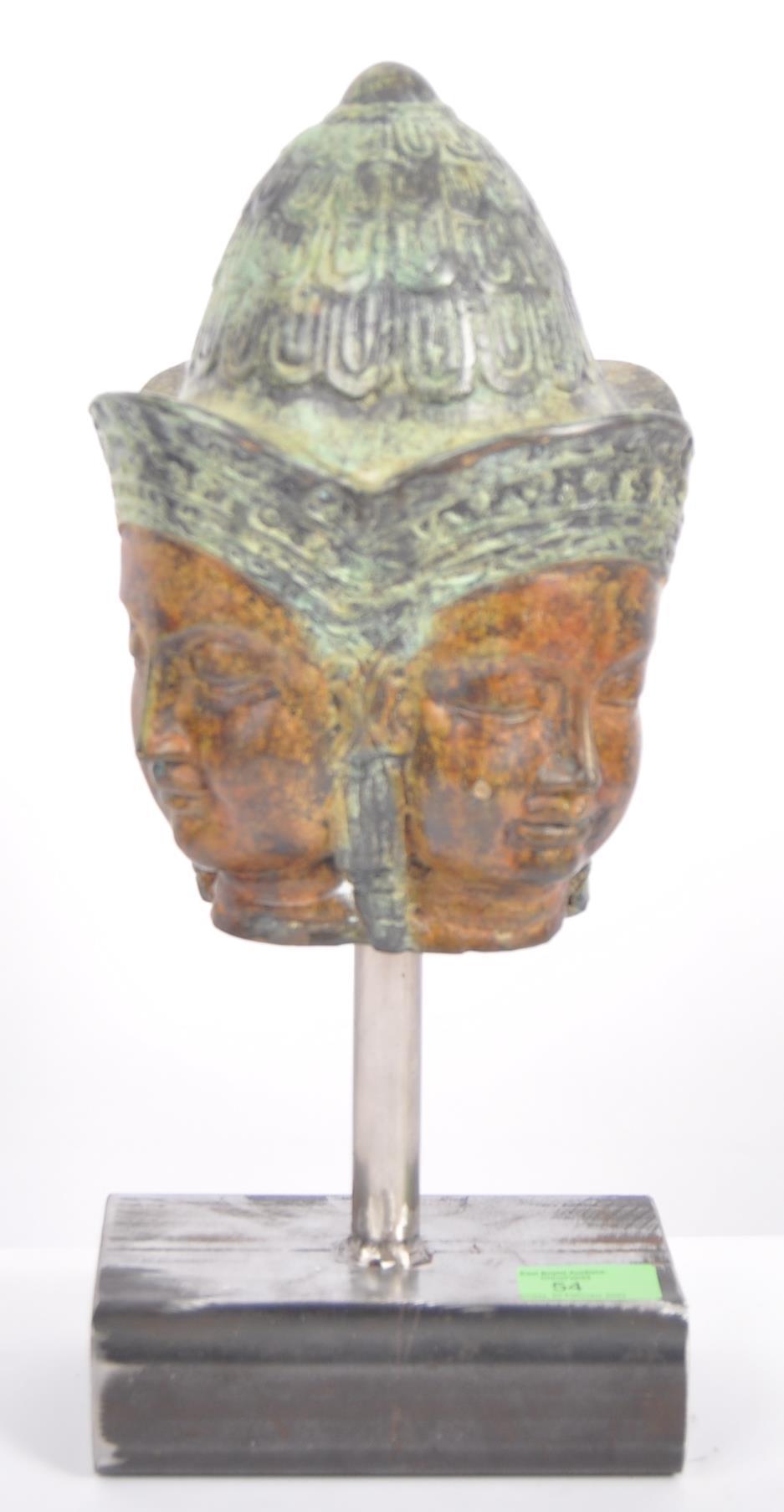 20TH CENTURY CHINESE THAI PHRA PHROM BRONZE HEAD - Image 4 of 6