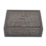 19TH CENTURY ANGLO INDIAN CARVED WOODEN BOX