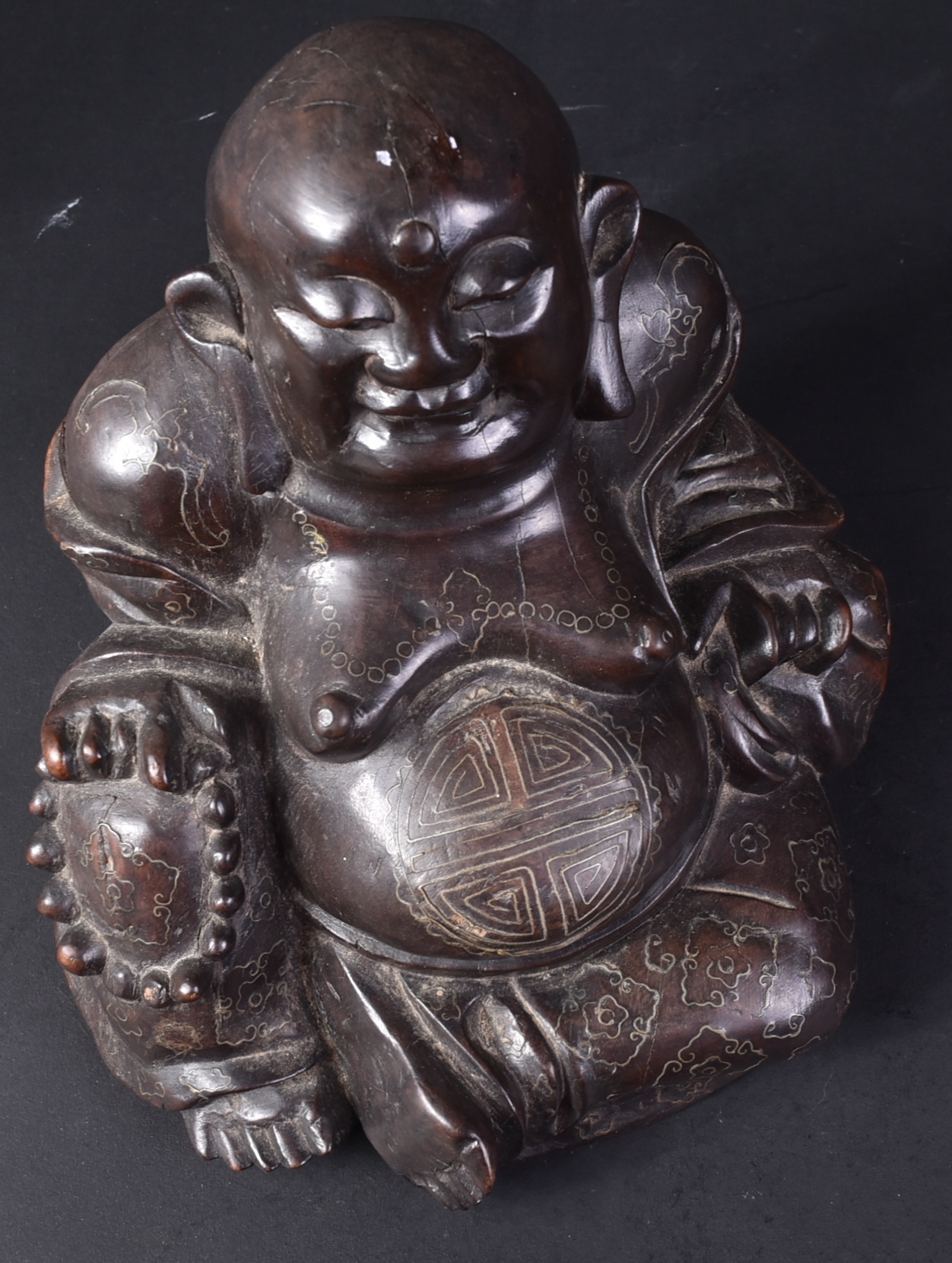 EARLY 20TH CENTURY CHINESE HARDWOOD FIGURE OF BUDDHA - Image 7 of 7