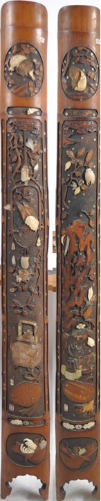 PAIR OF 19TH CENTURY JAPANESE BAMBOO WALL PANELS - Image 2 of 12