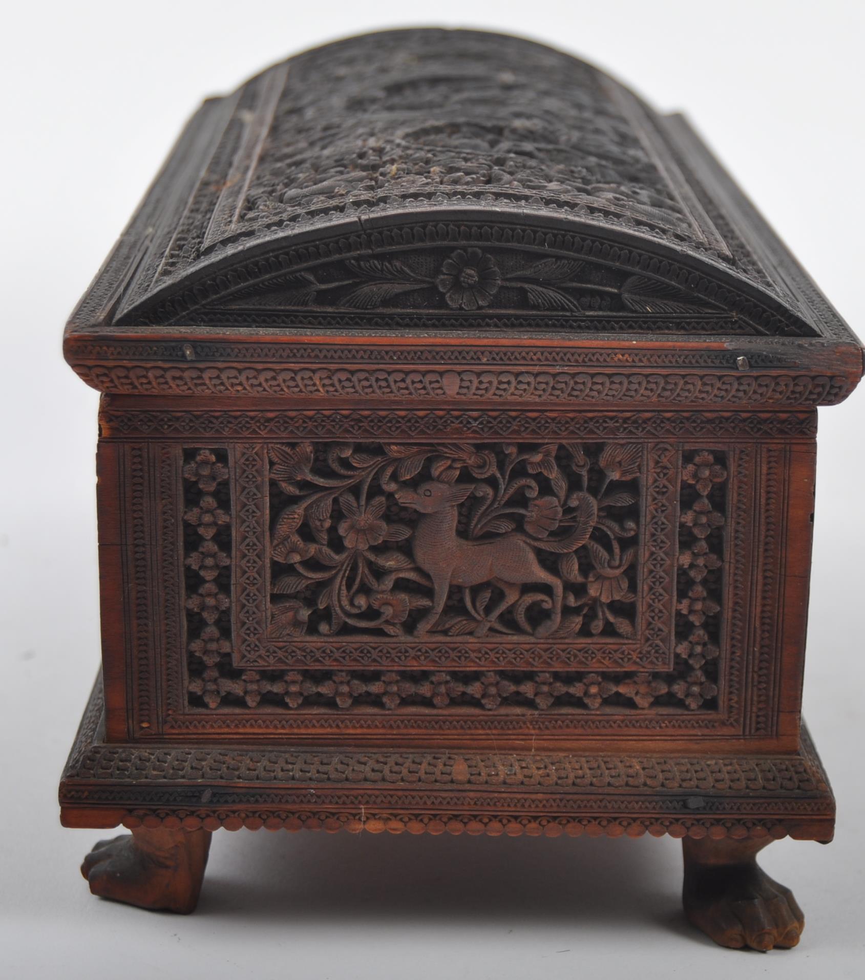 19TH CENTURY CARVED ANGLO INDIAN COLONIAL CARVED BOX - Image 5 of 7