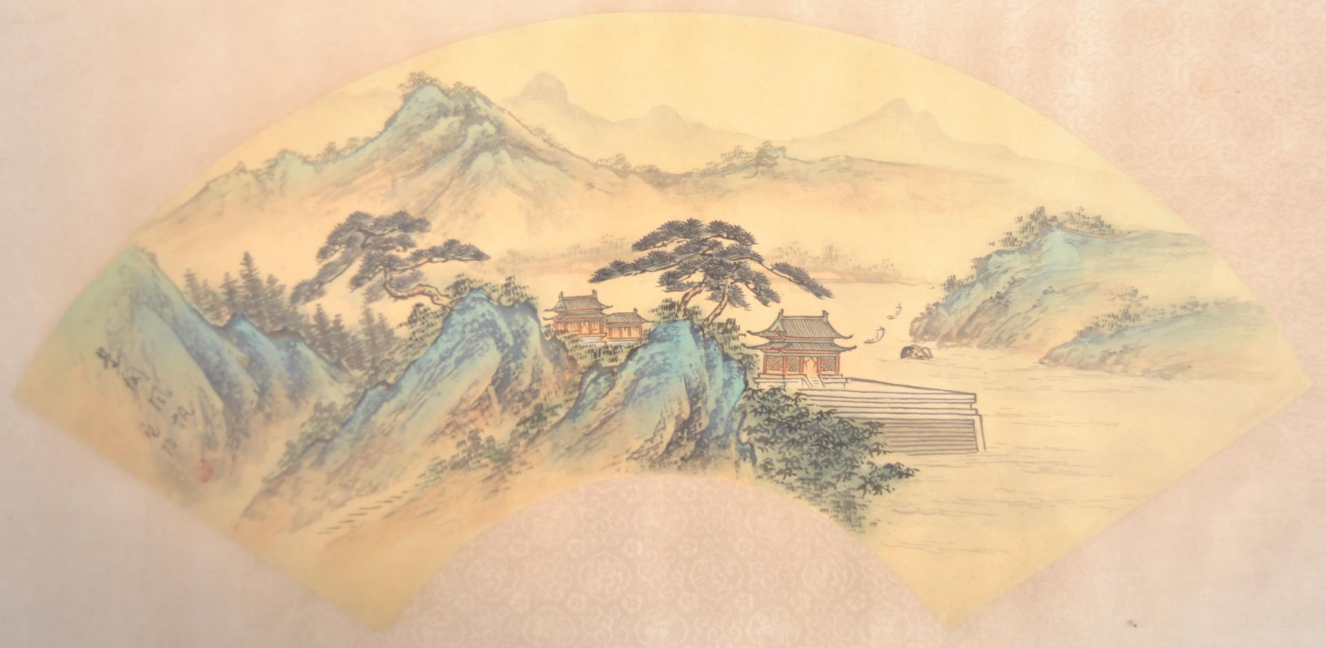 SERIES OF FOUR CHINESE WATERCOLOUR FAN PAINTINGS - Image 6 of 7