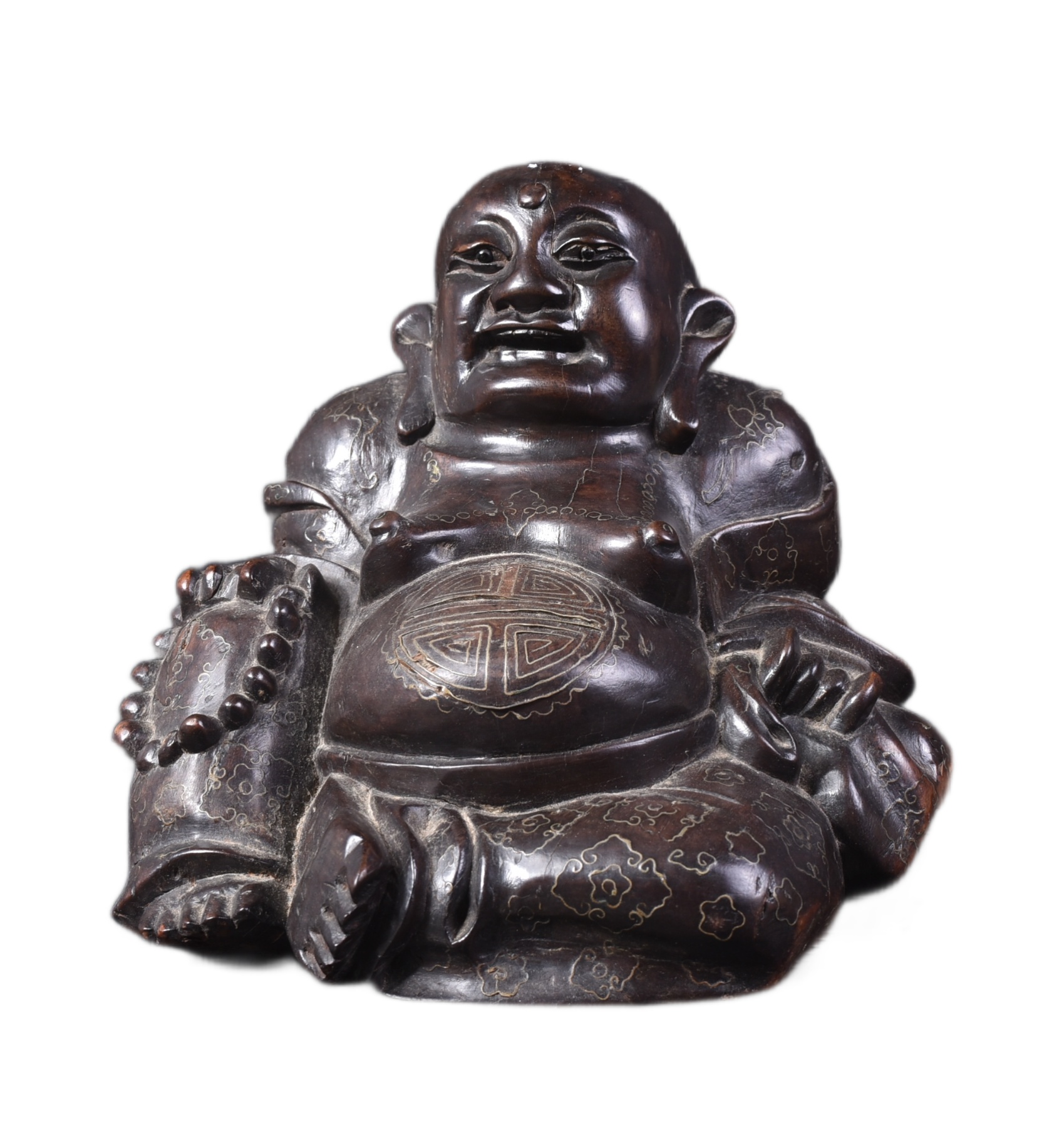 EARLY 20TH CENTURY CHINESE HARDWOOD FIGURE OF BUDDHA