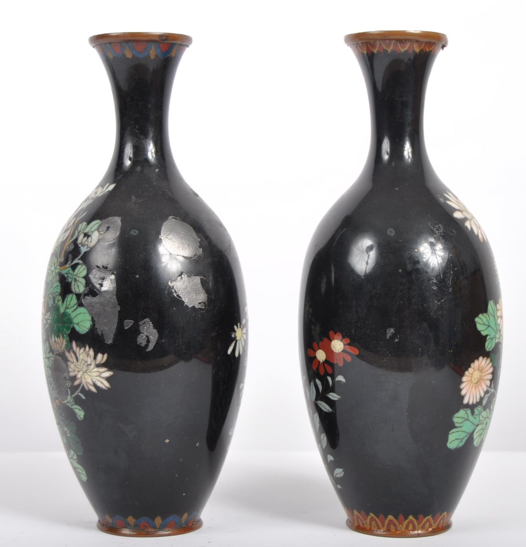 PAIR OF 20TH CENTURY CHINESE CLOISONNE VASES - Image 4 of 6