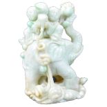 19TH CENTURY CHINESE CARVED JADE ELEPHANT