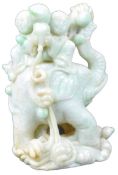 19TH CENTURY CHINESE CARVED JADE ELEPHANT