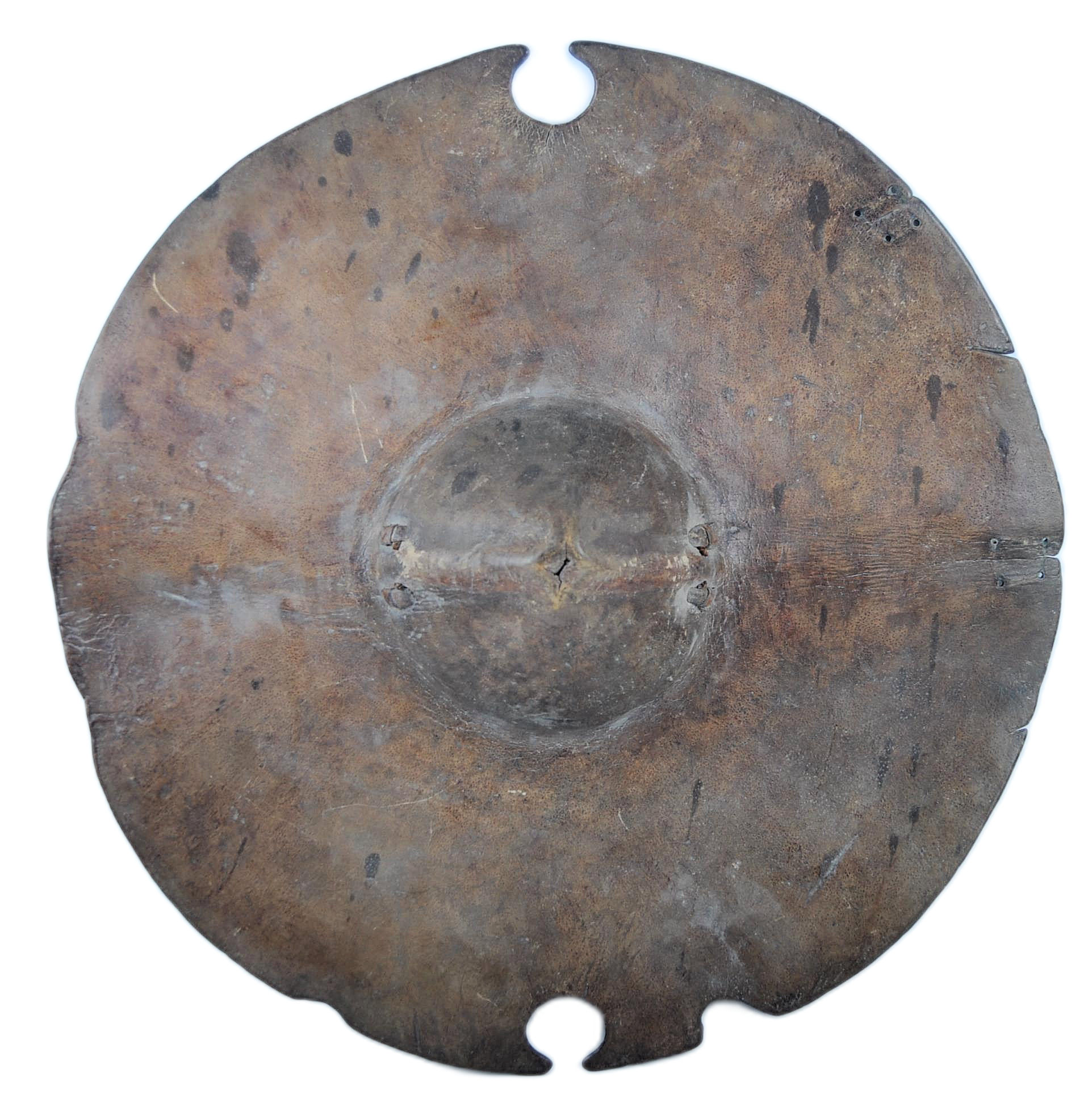 19TH CENTURY SUDANESE CIRCULAR HIDE SHIELD