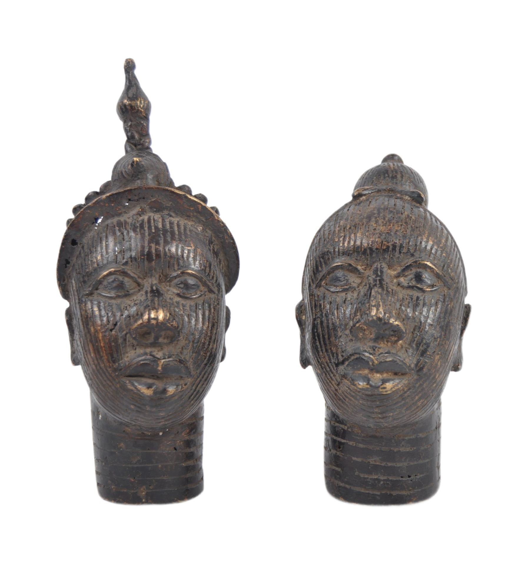 PAIR OF 19TH CENTURY AFRICAN BRONZE BUSTS