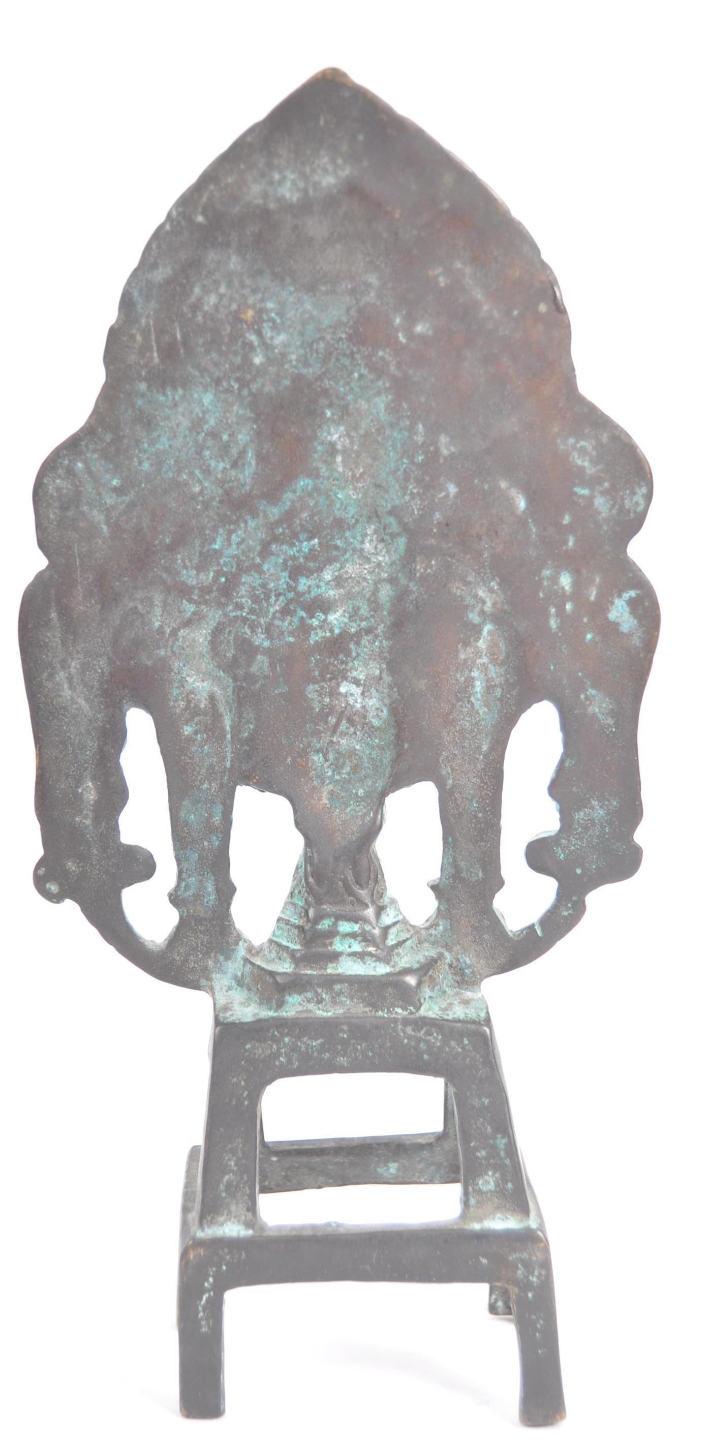 19TH CENTURY CHINESE TIBETAN BUDDHA BRONZE PANEL - Image 3 of 7