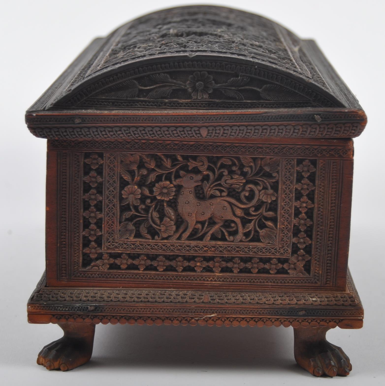 19TH CENTURY CARVED ANGLO INDIAN COLONIAL CARVED BOX - Image 3 of 7