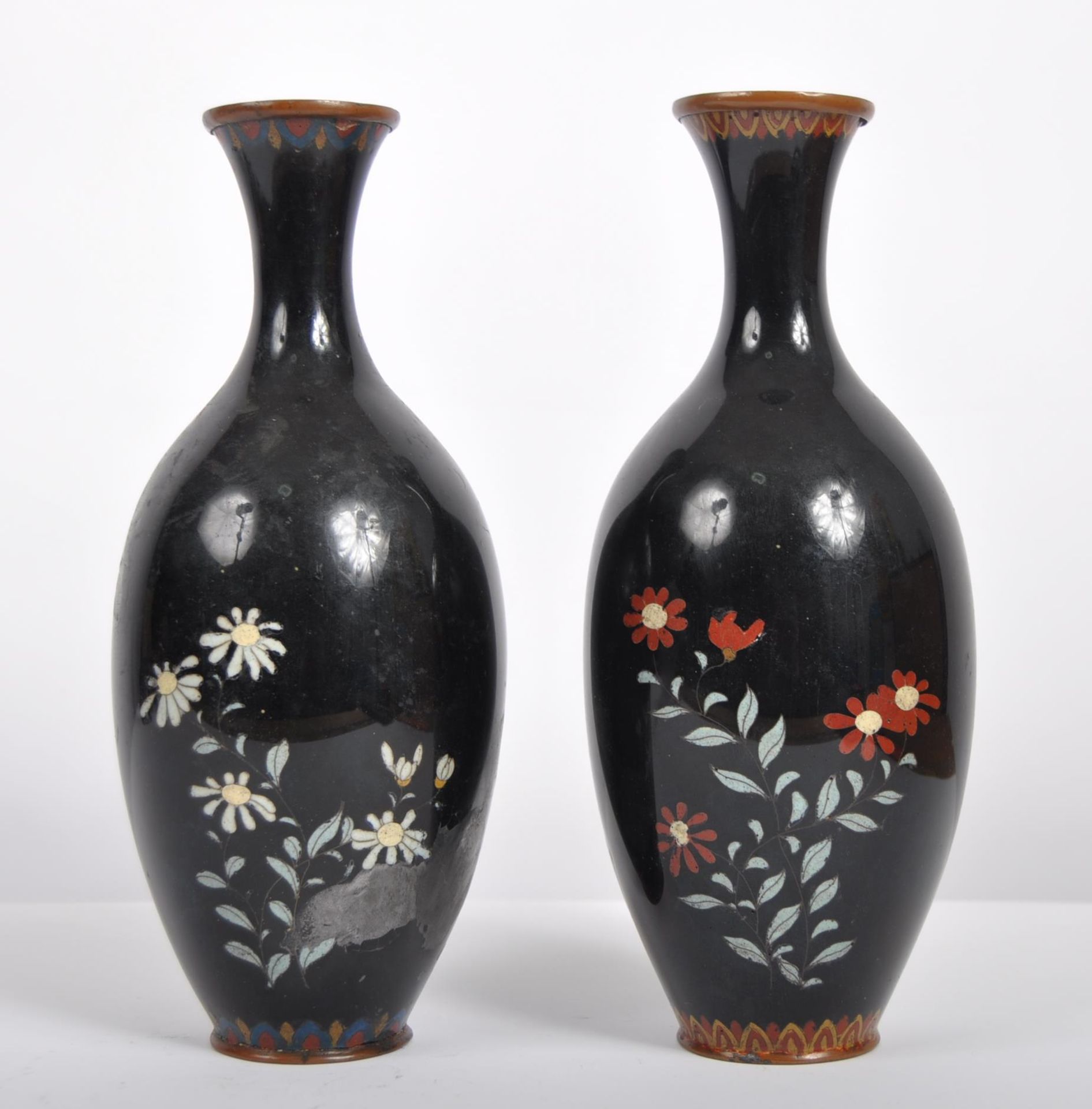 PAIR OF 20TH CENTURY CHINESE CLOISONNE VASES - Image 3 of 6