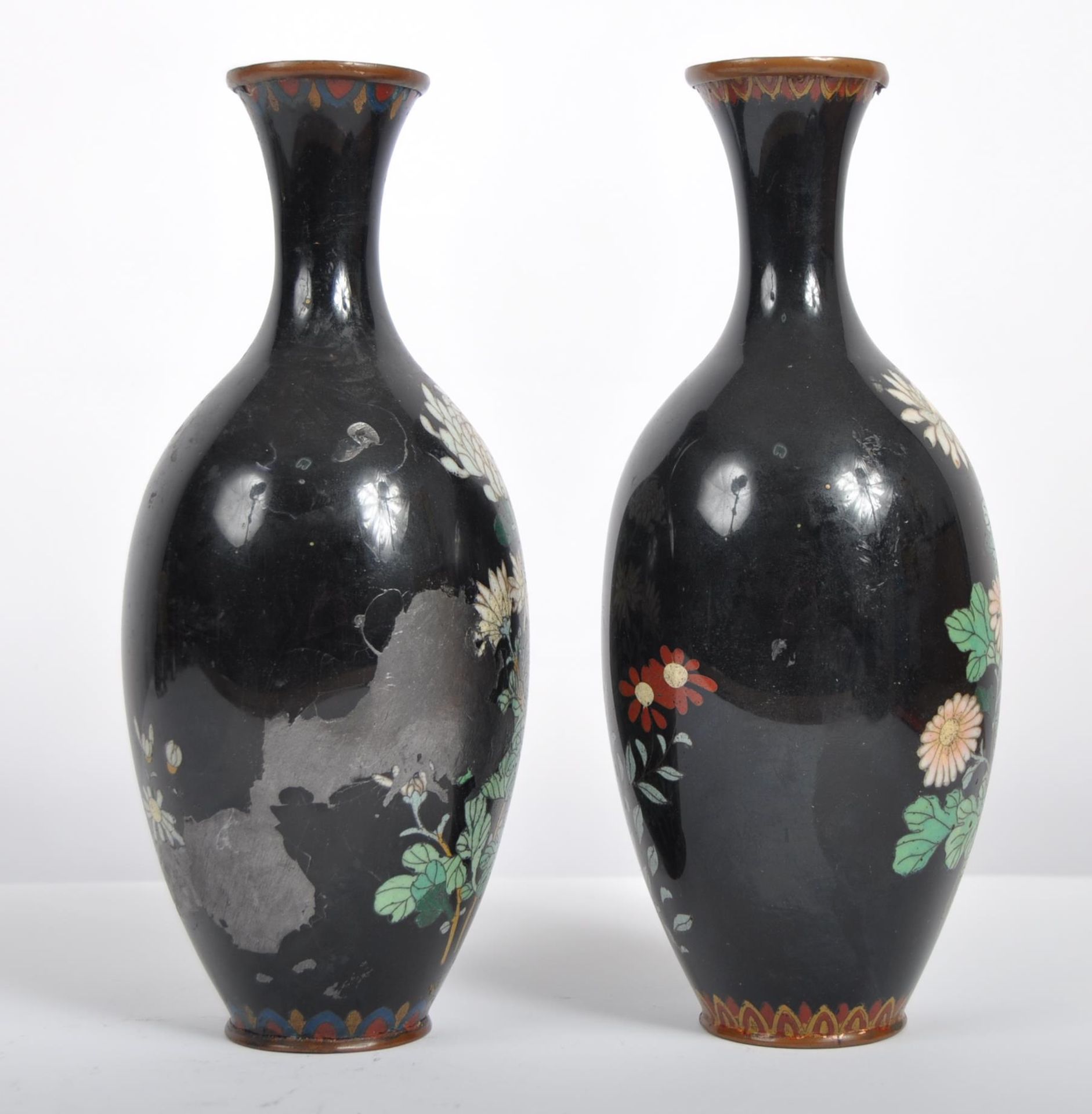 PAIR OF 20TH CENTURY CHINESE CLOISONNE VASES - Image 2 of 6