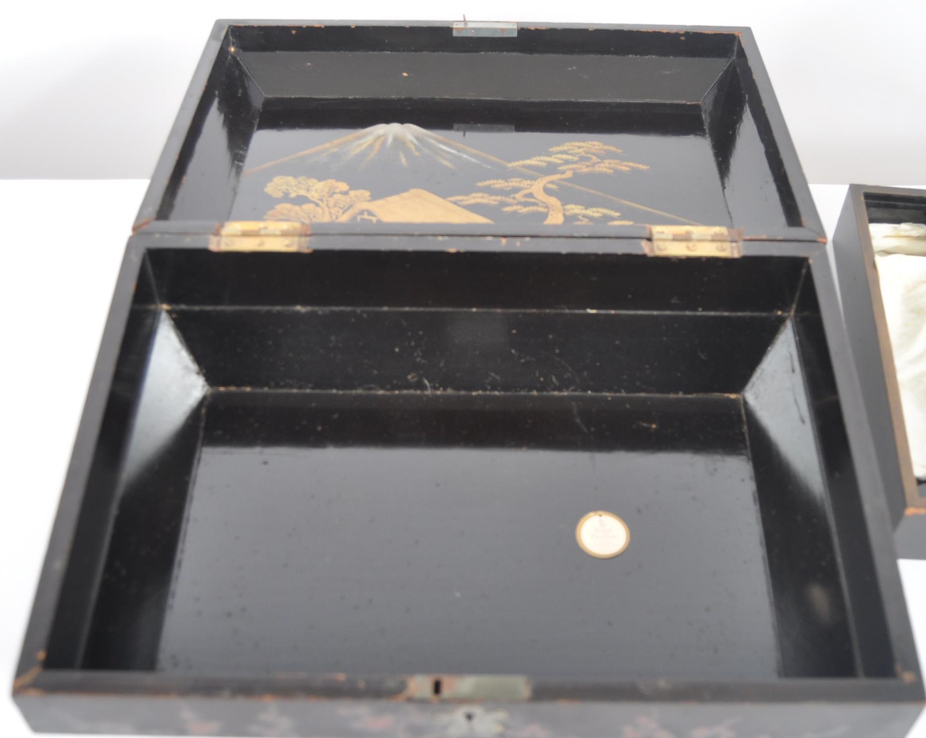 19TH CENTURY JAPANESE BLACK LACQUER BOX - Image 9 of 9