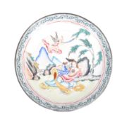20TH CENTURY CHINESE CANTON ENAMEL EXPORT PLATE