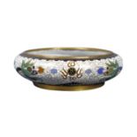 EARLY 20TH CENTURY CHINESE QING DYNASTY CLOISONNÉ BRONZE BOWL