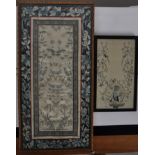 TWO EARLY 20TH CENTURY CHINESE SILK EMBROIDERIES