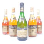 FIVE BOTTLES OF NAPOLEON FINE OLD FRENCH BRANDY