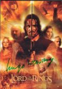 LORD OF THE RINGS - HUGO WEAVING - AUTOGRAPHED POSTCARD