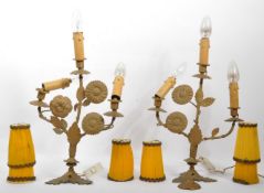 PAIR OF 1970S BRASS CANDELABRA TABLE LAMPS