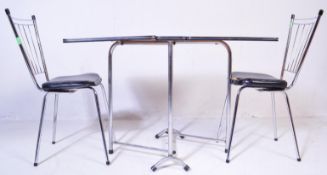 MID CENTURY FORMICA & CHROME TABLE & CHAIRS