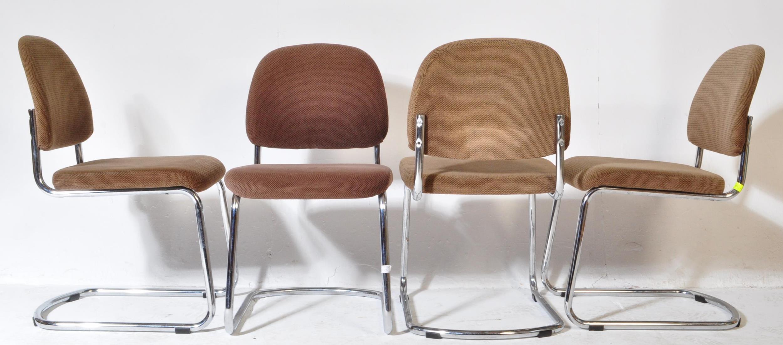 FOUR RETRO VINTAGE ERGONOMIC CANTILEVER OFFICE CHAIRS - Image 3 of 5