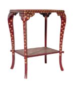 EARLY 20TH CENTURY CHINESE RED LACQUERED OCCASIONAL TABLE