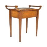 EARLY 20TH CENTURY ARTS & CRAFTS OAK PIANO STOOL