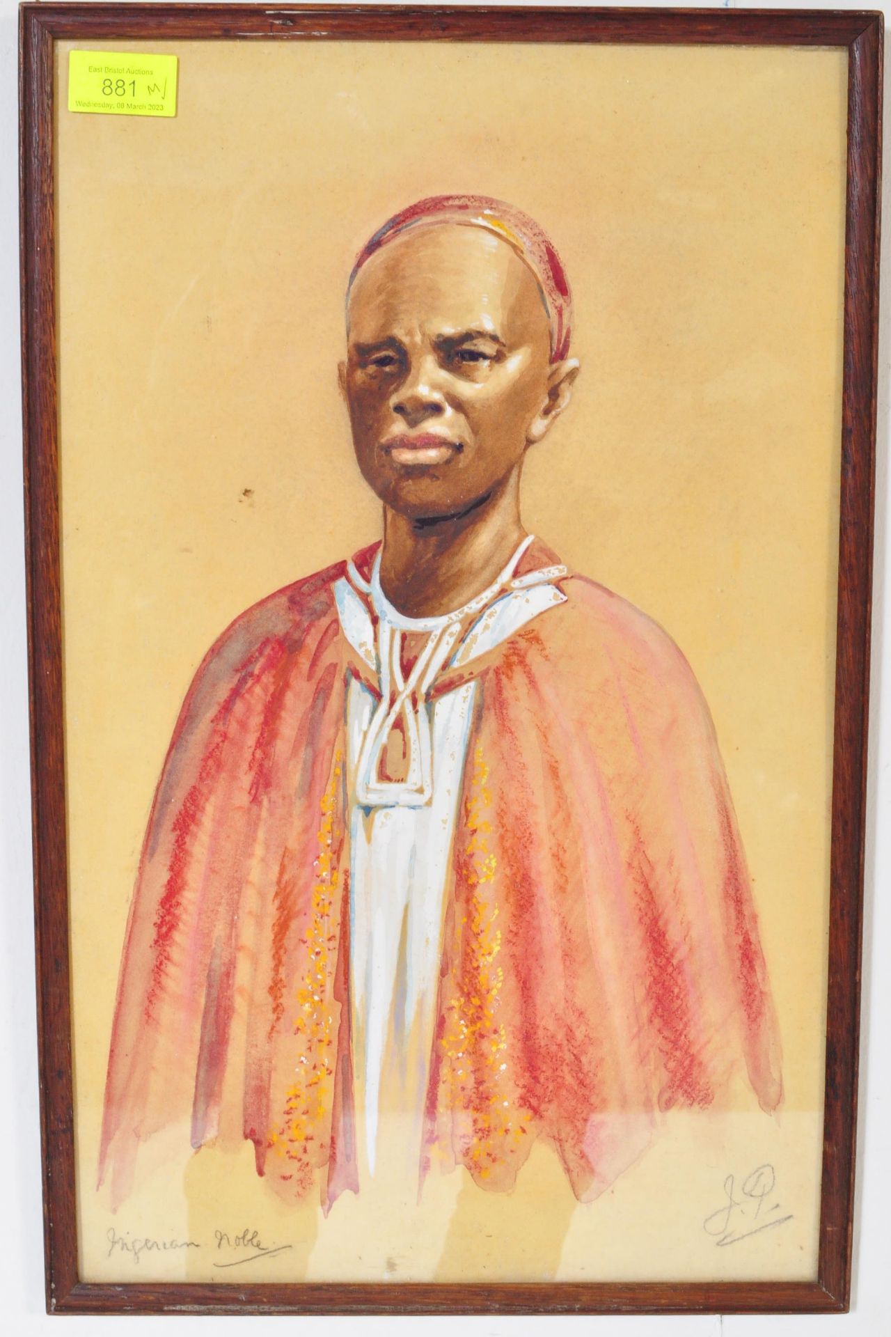 RETRO VINTAGE PASTEL PORTRAIT OF AN AFRICAN NOBLE