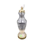 RETRO VINTAGE GLASS & GILT METAL TABLE LAMP