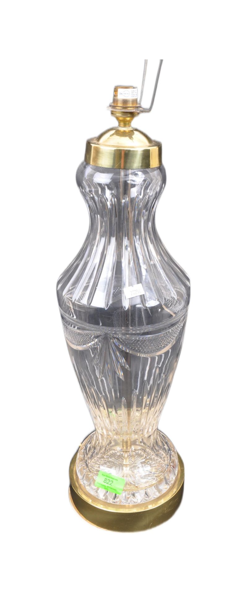 RETRO VINTAGE GLASS & GILT METAL TABLE LAMP