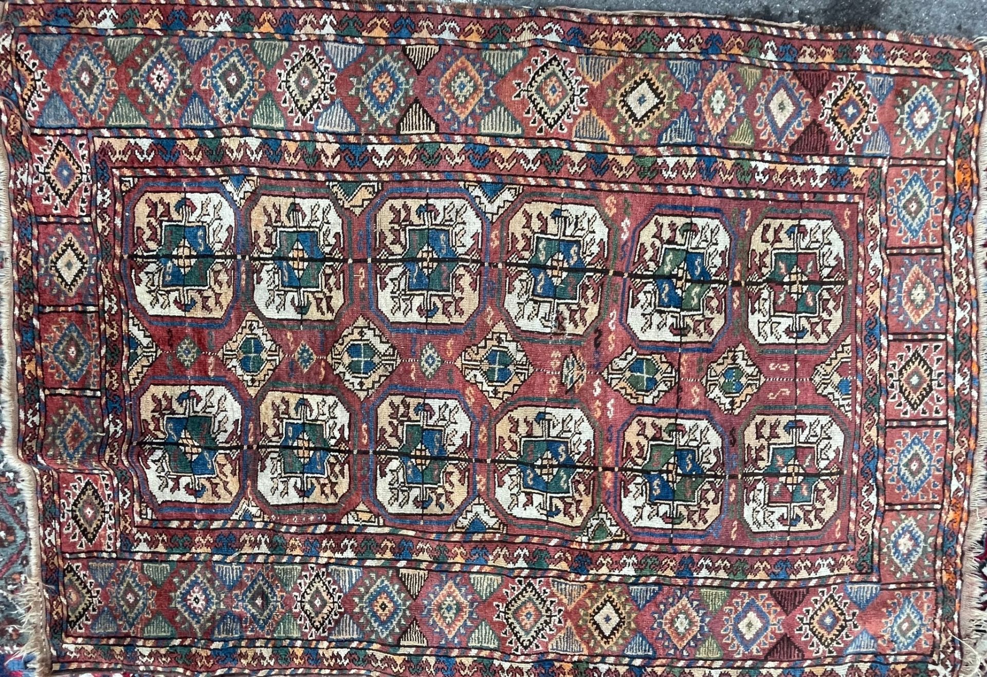 VINTAGE 20TH CENTURY AFGHAN BUKARA PERSIAN ISLAMIC RUG