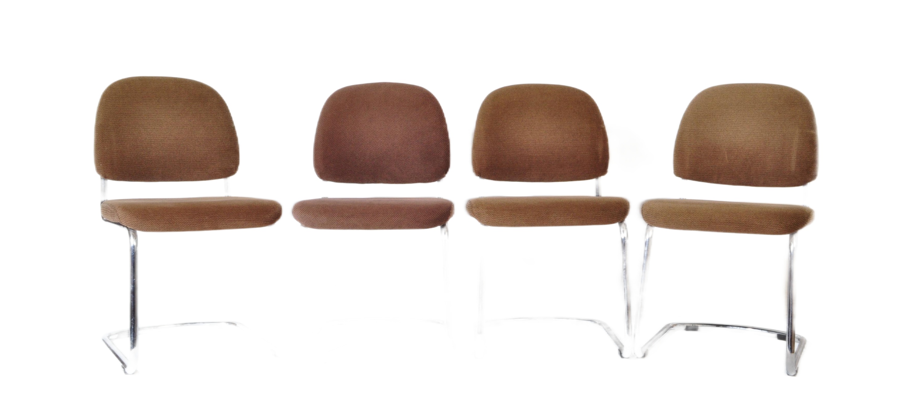 FOUR RETRO VINTAGE ERGONOMIC CANTILEVER OFFICE CHAIRS - Bild 2 aus 5