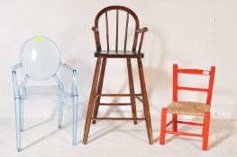 SELECTION OF THREE CHILDRENS CHAIRS INCLUDING A GHOST CHAIR
