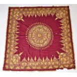 19TH CENTURY WOOL TURKISH HAND STITCHED TAPESTRY TABLE CLOTH