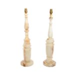 PAIR OF RETRO VINTAGE ITALIAN FAUX MARBLE LAMP BASES