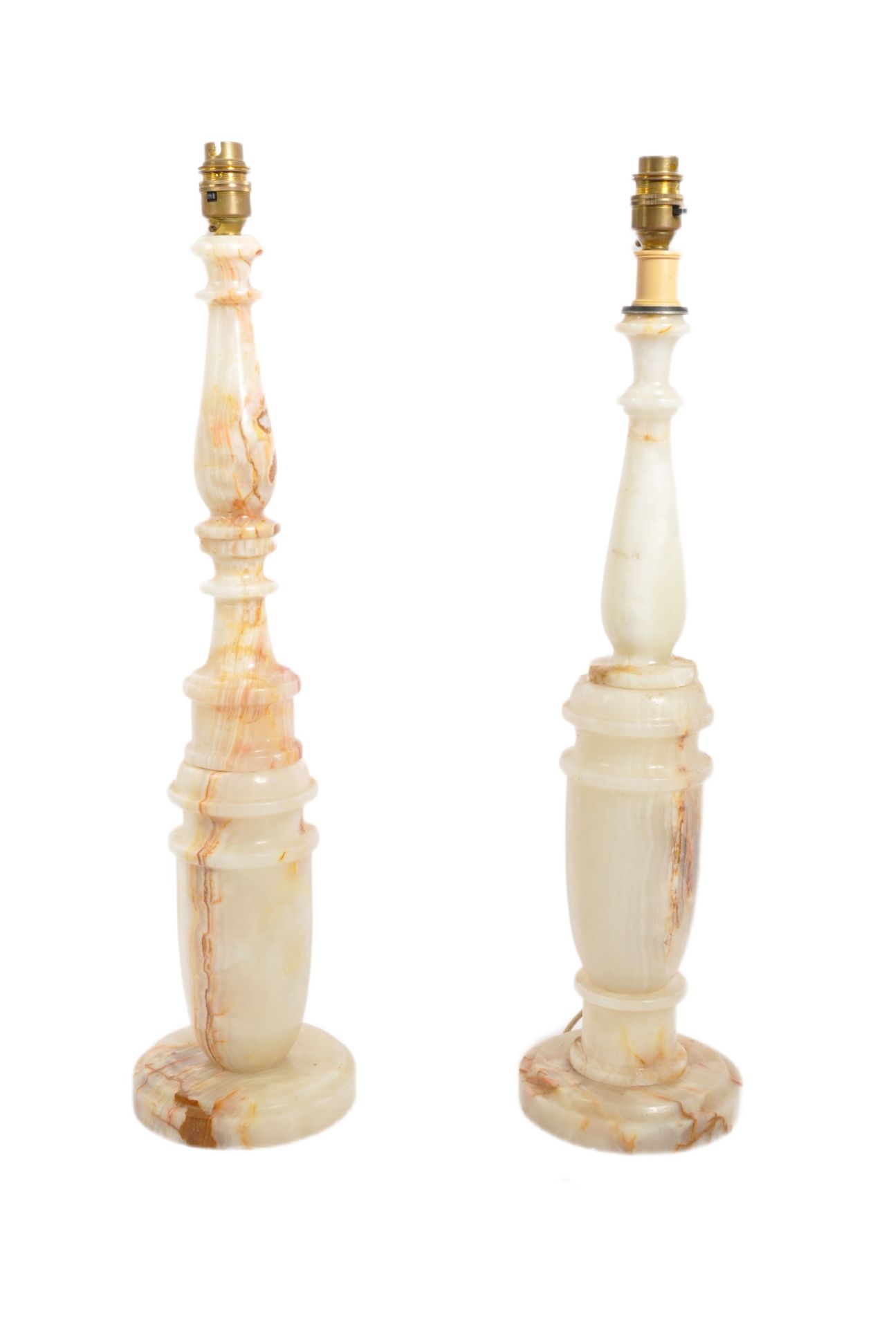 PAIR OF RETRO VINTAGE ITALIAN FAUX MARBLE LAMP BASES