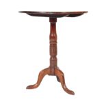 18TH CENTURY GEORGE III MAHOGANY TILT TOP PEDESTAL TABLE