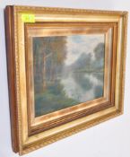 EARLY 20TH CENTURY OIL ON BOARD PAINTING - RIVER SCENE