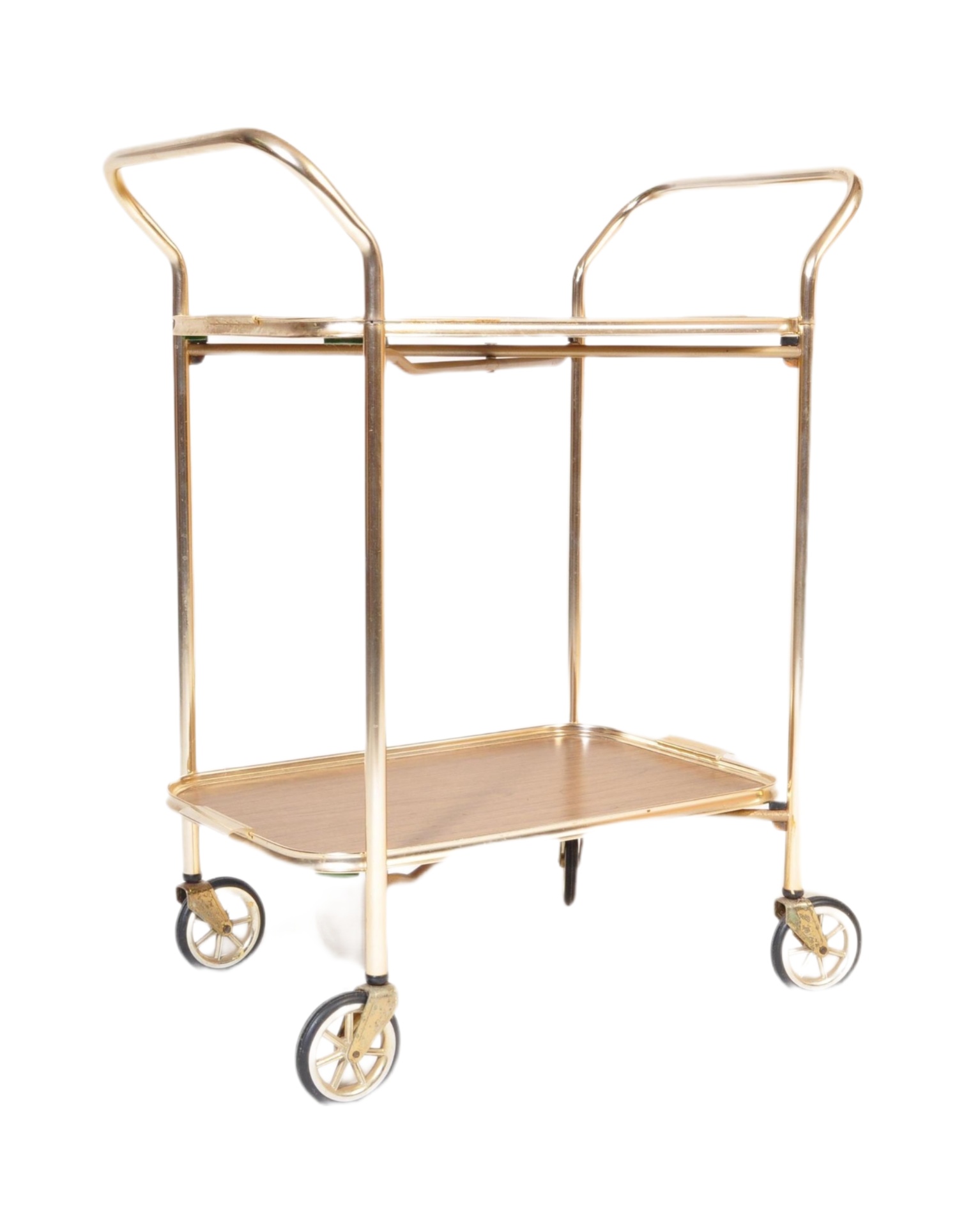 VINTAGE TWO TIER 1950'S TWO TIER SERVING COCKTAIL TROLLEY
