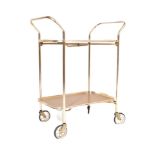 VINTAGE TWO TIER 1950'S TWO TIER SERVING COCKTAIL TROLLEY