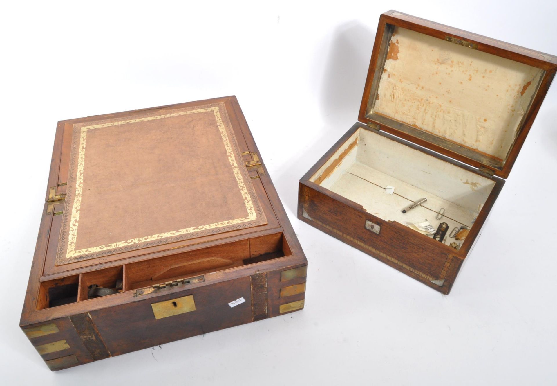 TWO VICTORIAN MAHOGANY WRITING SLOPE & BOX - Image 2 of 4