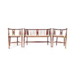VICTORIAN MAHOGANY LOUNGE SUITE - TWO SEATER SOFA WITH CHAIRS