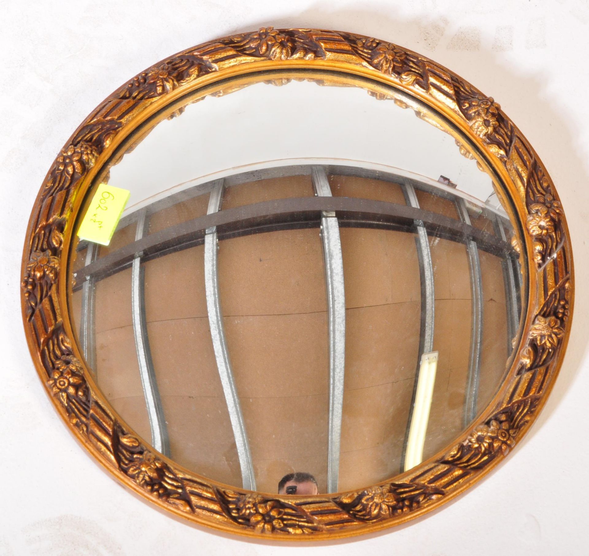 BRASS FISH EYE CONVEX CIRCULAR WALL MIRROR & ANOTHER - Image 4 of 5