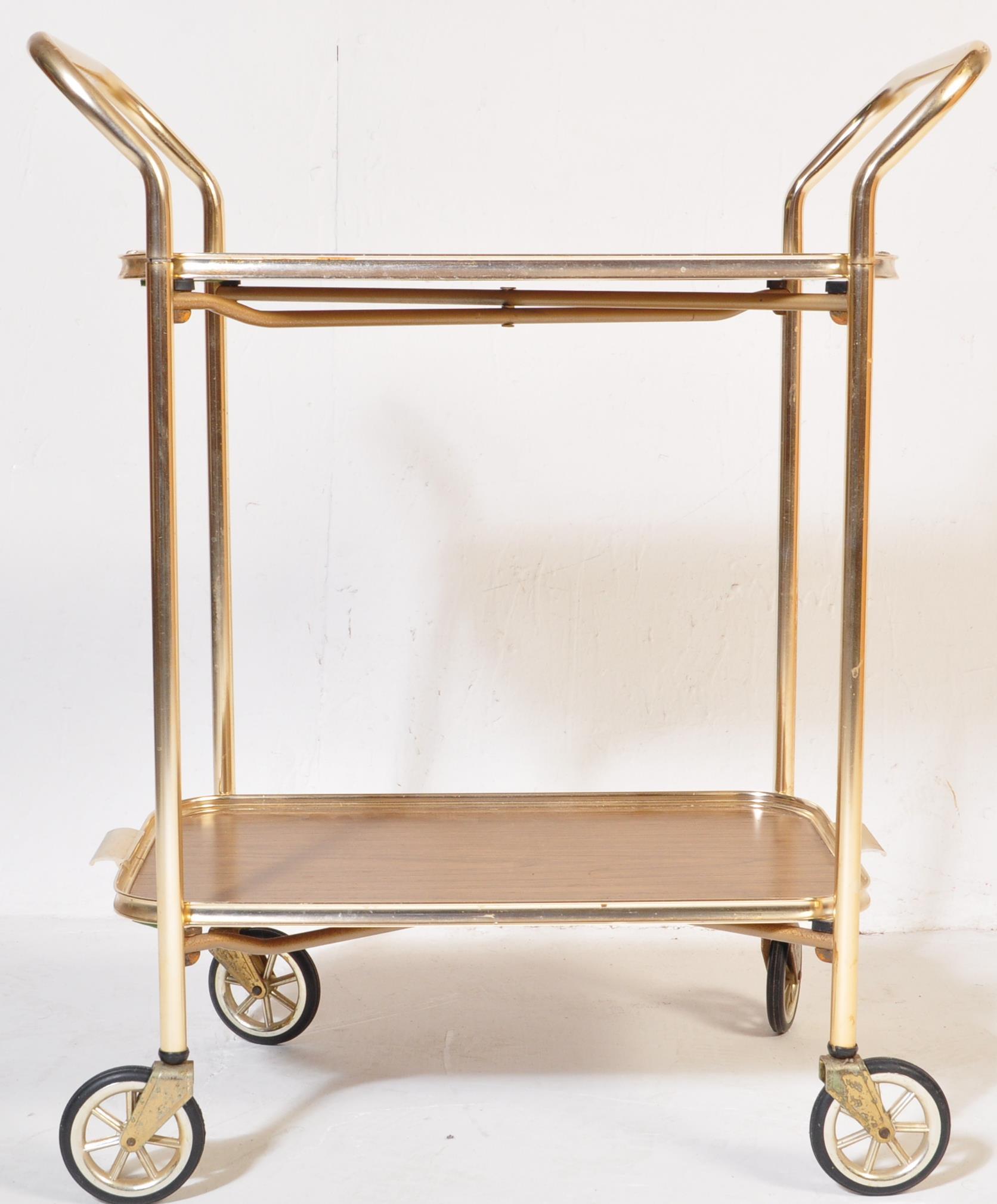 VINTAGE TWO TIER 1950'S TWO TIER SERVING COCKTAIL TROLLEY - Bild 3 aus 5