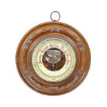 EARLY 20TH CENTURY WALNUT HAMBURG ANEROID WALL BAROMETER