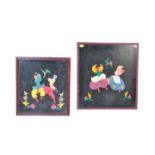TWO STITCHED FELT RUSSIAN COSSACK DANCERS PICTURES