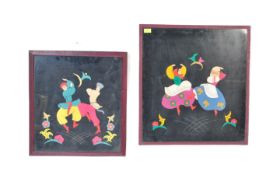 TWO STITCHED FELT RUSSIAN COSSACK DANCERS PICTURES