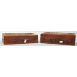 PAIR OF 20TH CENTURY CARVED CAMPHOR WOOD BOXES