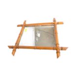 RETRO AESTHETIC MOVEMENT STYLE FAUX BAMBOO WALL MIRROR